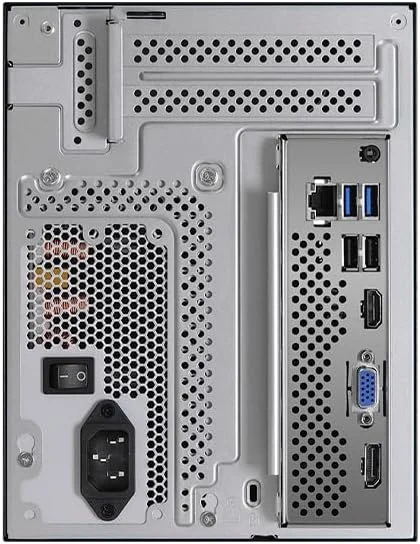 کیت Barebone مینی پی سی ASRock DeskMeet X300 – سوکت AMD AM4، پشتیبانی از پردازنده های Ryzen سری 5000/4000/3000G، DDR4-3200MHz، PCIe 3.0 x16، Dual M.2، USB 3.2 Gen2 Type-C، منبع تغذیه 500W (CPU/RAM/Storage شامل نمی شود)
