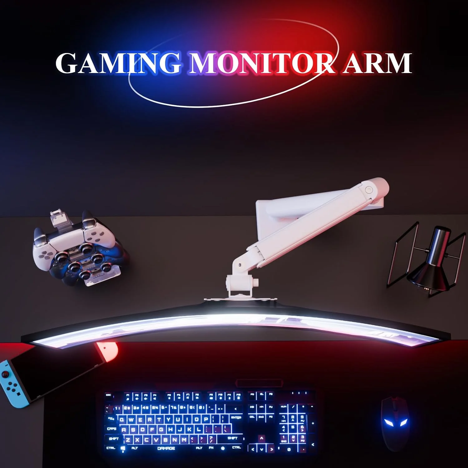 بازوی مانیتور تکی ETHU، پایه مانیتور فنری گازی قابل تنظیم برای مانیتورهای 13-32 اینچی تا 9 کیلوگرم، پایه مانیتور کامپیوتر با حرکت کامل، بازوی نمایشگر LED/LCD با الگوی VESA 75x75/100x100 تک بازویی سفید بازوی مانیتور تکی ETHU، پایه مانیتور فنری گازی قابل تنظیم برای مانیتورهای 13-32 اینچی تا 9 کیلوگرم، پایه مانیتور کامپیوتر با حرکت کامل، بازوی نمایشگر LED/LCD با الگوی VESA 75x75/100x100 تک بازویی سفید