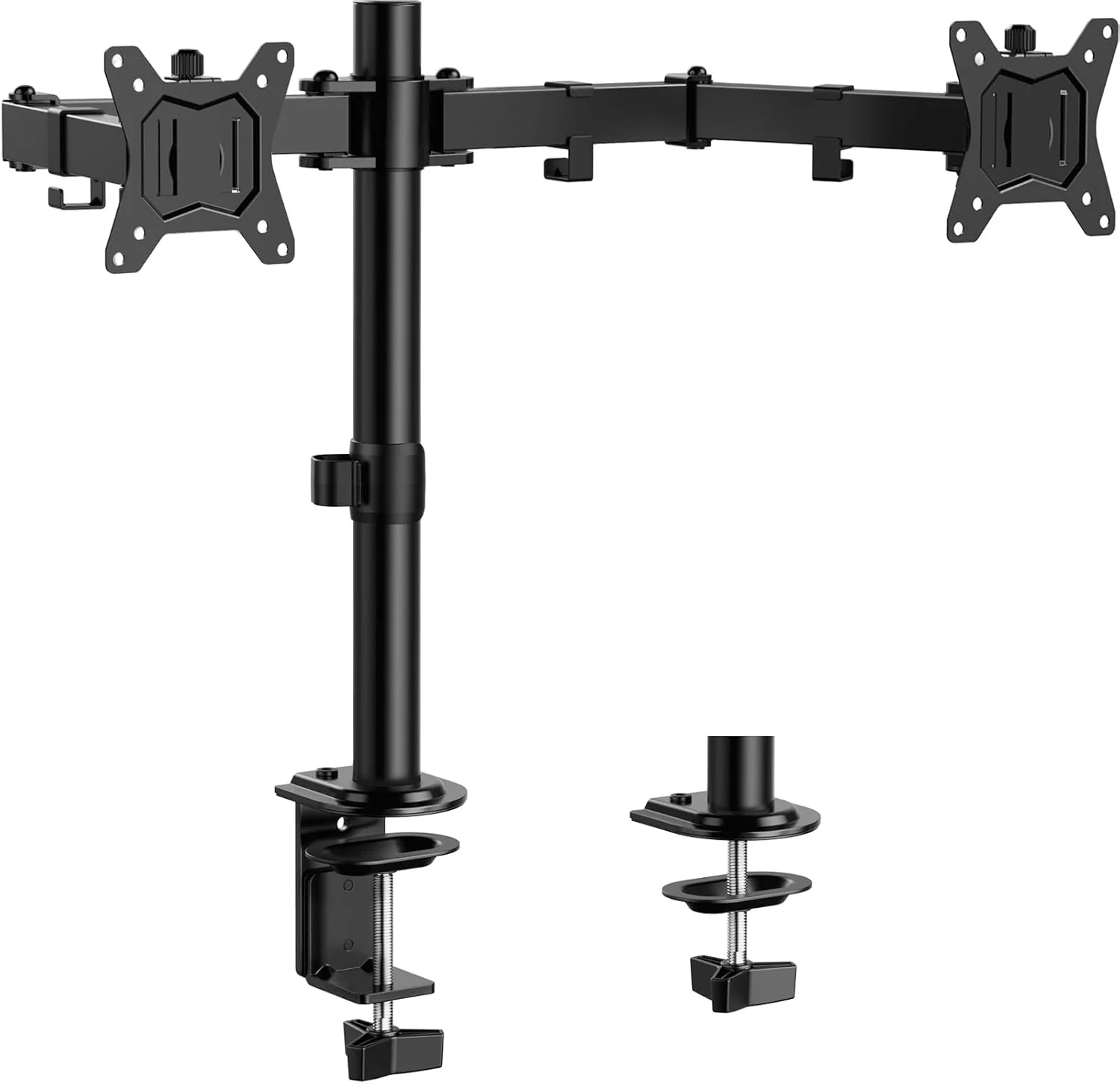 پایه رومیزی دو مانیتوره ErGear برای صفحه نمایش های 13 تا 32 اینچ، بازوی نگهدارنده دو مانیتوره با زاویه دید ارگونومیک، قابلیت تنظیم شیب ±45 درجه / چرخش 180 درجه / چرخش 360 درجه / VESA 75/100mm