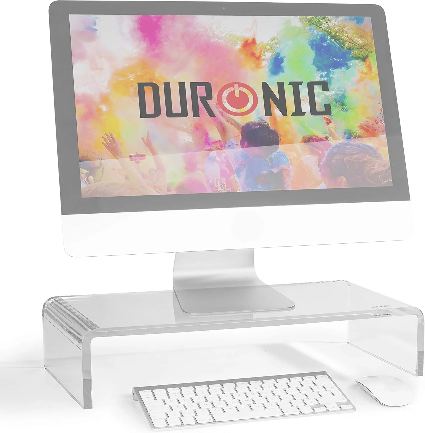 پایه شفاف اکرلیک Duronic Dm053 برای مانیتور کامپیوتر/لپ تاپ و تلویزیون (50 سانتی متر در 20 سانتی متر / ظرفیت 30 کیلوگرم)