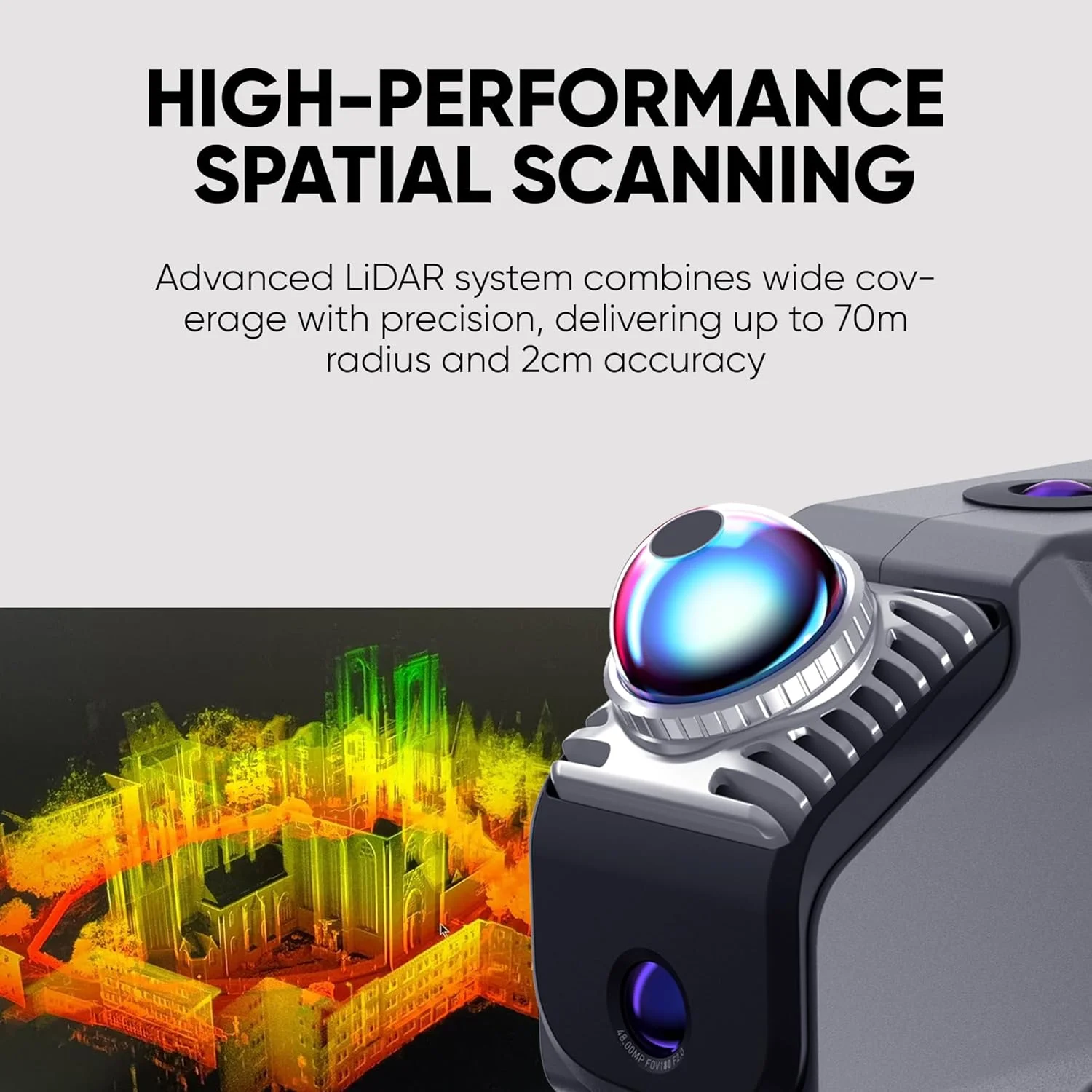 اسکنر سه بعدی LiDAR ایگل 3DMakerpro، اسکنر فضایی 8K حرفه ای برای تولید فیلم، توسعه بازی، واقعیت مجازی، مدل سازی سه بعدی، گردش کار همه کاره، برد 140 متری