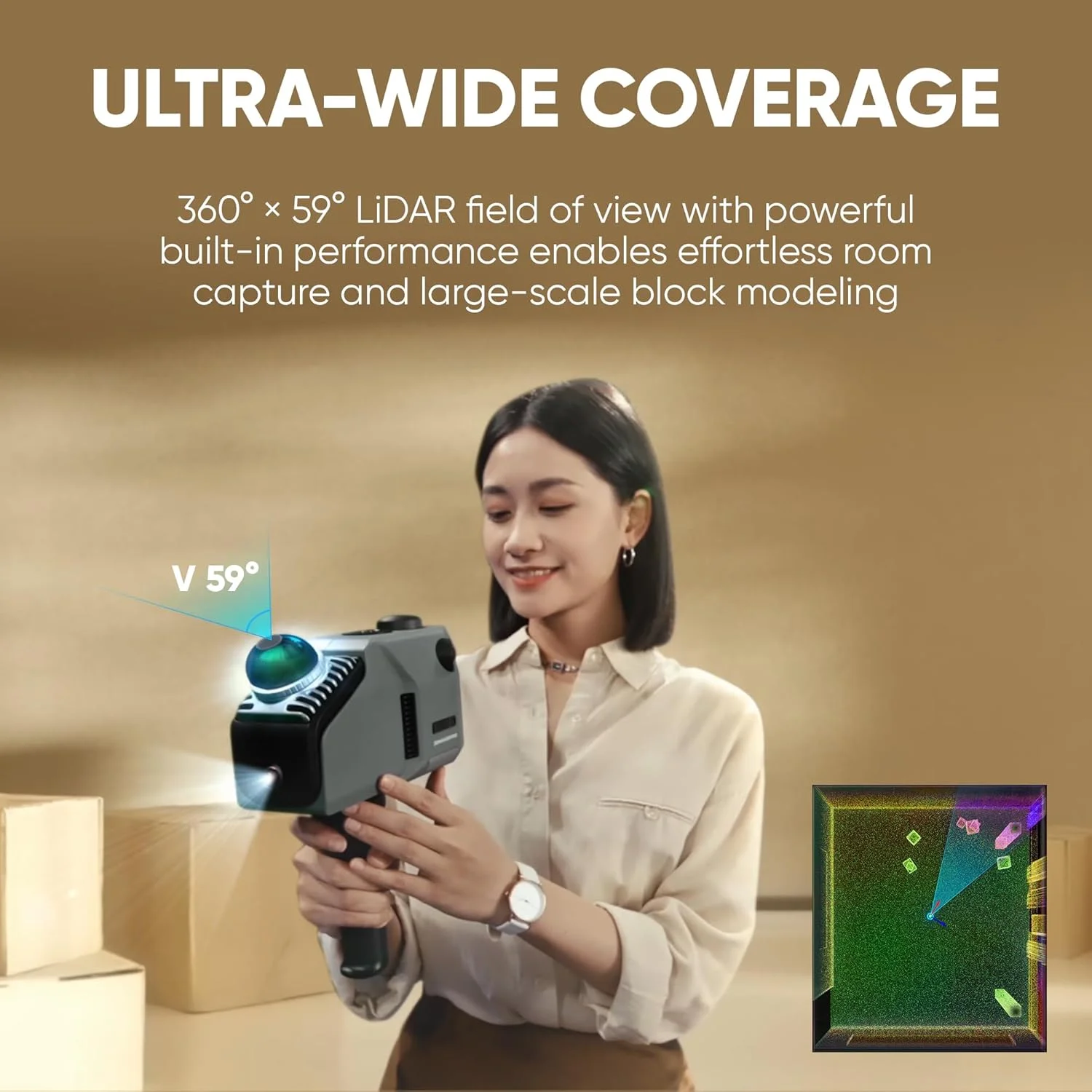 اسکنر سه بعدی LiDAR ایگل 3DMakerpro، اسکنر فضایی 8K حرفه ای برای تولید فیلم، توسعه بازی، واقعیت مجازی، مدل سازی سه بعدی، گردش کار همه کاره، برد 140 متری