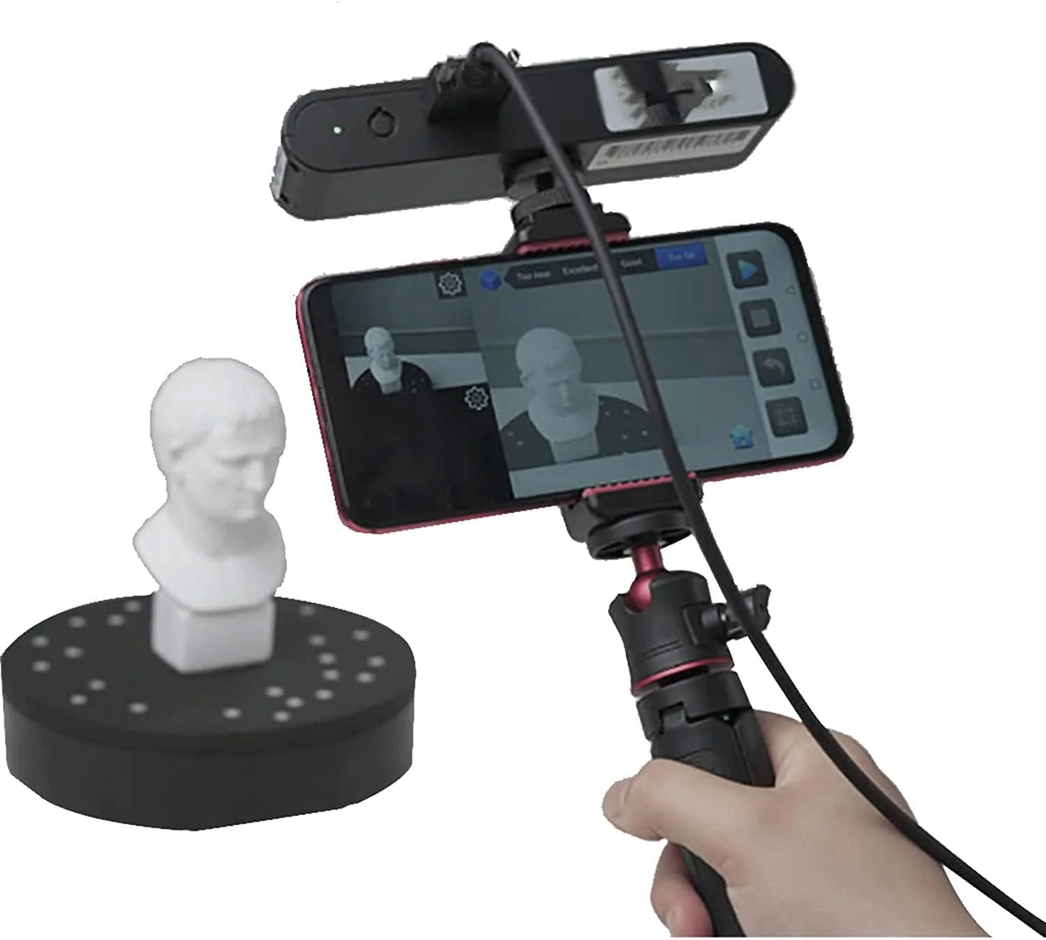 اسکنر سه بعدی قابل حمل با طراحی نور ساختار یافته دوچشمی، دقت 0.3 میلی متر، شناسایی خودکار، حالت دستی، ایده آل برای خانه، دفتر کار خانگی یا متخصصان در حال حرکت