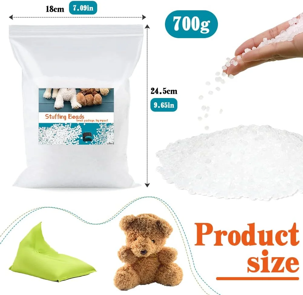 مهره های پلی استایرن Mnuizu، مناسب برای پر کردن عروسک، بافتنی، کیسه های لوبیا - مهره های شفاف الاستیک برای صنایع دستی مهره های پلی استایرن Mnuizu، مناسب برای پر کردن عروسک، بافتنی، کیسه های لوبیا - مهره های شفاف الاستیک برای صنایع دستی