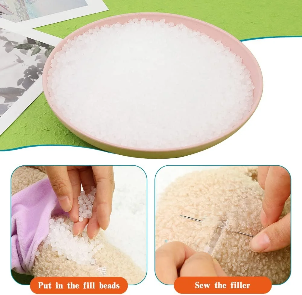 مهره های پلی استایرن Mnuizu، مناسب برای پر کردن عروسک، بافتنی، کیسه های لوبیا - مهره های شفاف الاستیک برای صنایع دستی مهره های پلی استایرن Mnuizu، مناسب برای پر کردن عروسک، بافتنی، کیسه های لوبیا - مهره های شفاف الاستیک برای صنایع دستی