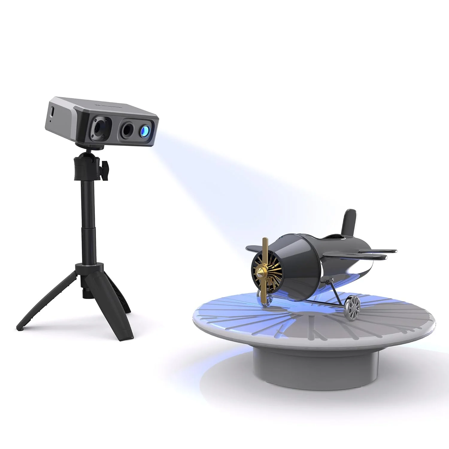 اسکنر سه بعدی دستی 3DMakerpro برای پرینتر سه بعدی، دقت بالای 0.02 میلی متر، سرعت اسکن 10 فریم بر ثانیه با لنزهای ضد لرزش، اسکنر مدل سه بعدی برای ویندوز/MacOS - Seal Lite Advanced