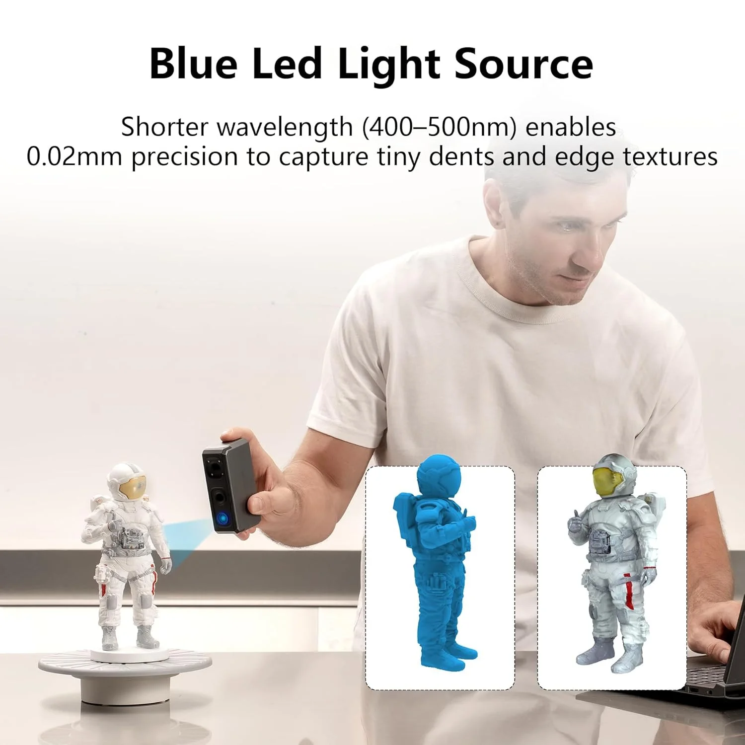 اسکنر سه بعدی 3DMakerpro Seal Lite، اسکنرهای سه بعدی کوچک فرمت برای چاپ، منبع نور LED آبی، دقت تا 0.02 میلی متر، اسکن بافت مونو اسکنر سه بعدی 3DMakerpro Seal Lite، اسکنرهای سه بعدی کوچک فرمت برای چاپ، منبع نور LED آبی، دقت تا 0.02 میلی متر، اسکن بافت مونو