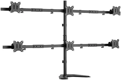 پایه رومیزی مانیتور شش تایی با قابلیت تنظیم ارتفاع برای مانیتورهای 17 تا 32 اینچ