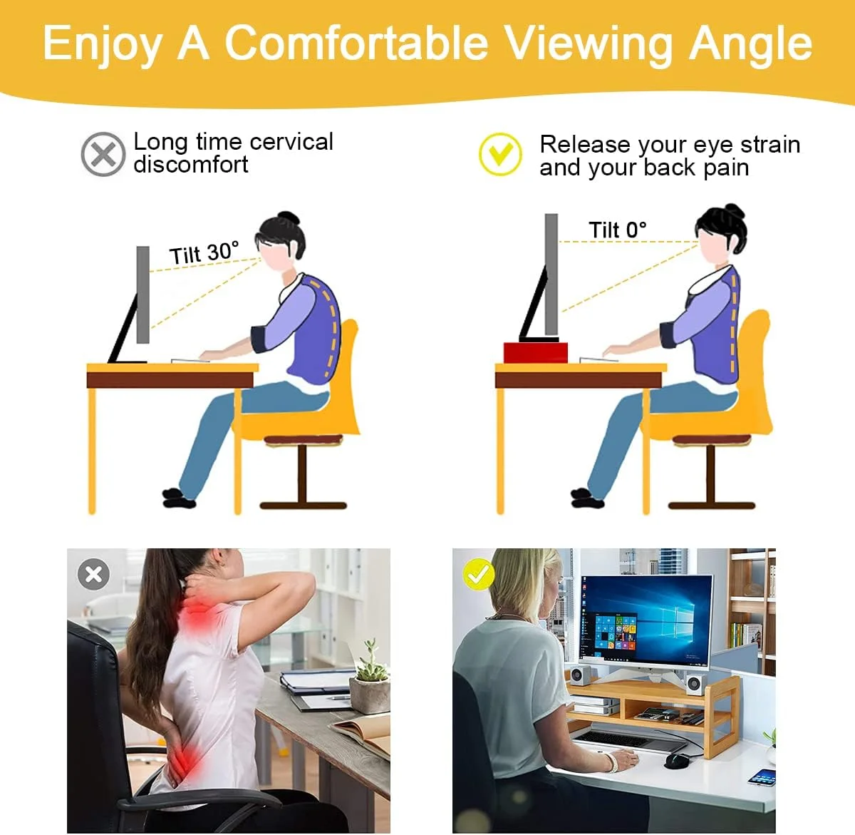 پایه مانیتور دو طبقه، استند رومیزی بامبو با سازمان دهنده ذخیره سازی، مناسب کامپیوتر، لپ تاپ، صرفه جویی در فضا، میز مانیتور پرینتر تلویزیون با ارتفاع قابل تنظیم برای دفتر کار و منزل، 51x17x15 سانتی متر پایه مانیتور دو طبقه، استند رومیزی بامبو با سازمان دهنده ذخیره سازی، مناسب کامپیوتر، لپ تاپ، صرفه جویی در فضا، میز مانیتور پرینتر تلویزیون با ارتفاع قابل تنظیم برای دفتر کار و منزل، 51x17x15 سانتی متر