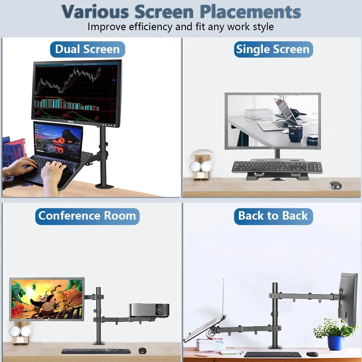 پایه نگهدارنده مانیتور و لپ تاپ، بازوی فنری گازی دوگانه با سینی لپ تاپ، کاملا قابل تنظیم، مناسب برای نوت بوک های 12 تا 17 اینچی، پایه رومیزی با گیره، مناسب برای صفحه نمایش کامپیوتر LCD 13-32 اینچی، مناسب برای دفتر کار پایه نگهدارنده مانیتور و لپ تاپ، بازوی فنری گازی دوگانه با سینی لپ تاپ، کاملا قابل تنظیم، مناسب برای نوت بوک های 12 تا 17 اینچی، پایه رومیزی با گیره، مناسب برای صفحه نمایش کامپیوتر LCD 13-32 اینچی، مناسب برای دفتر کار