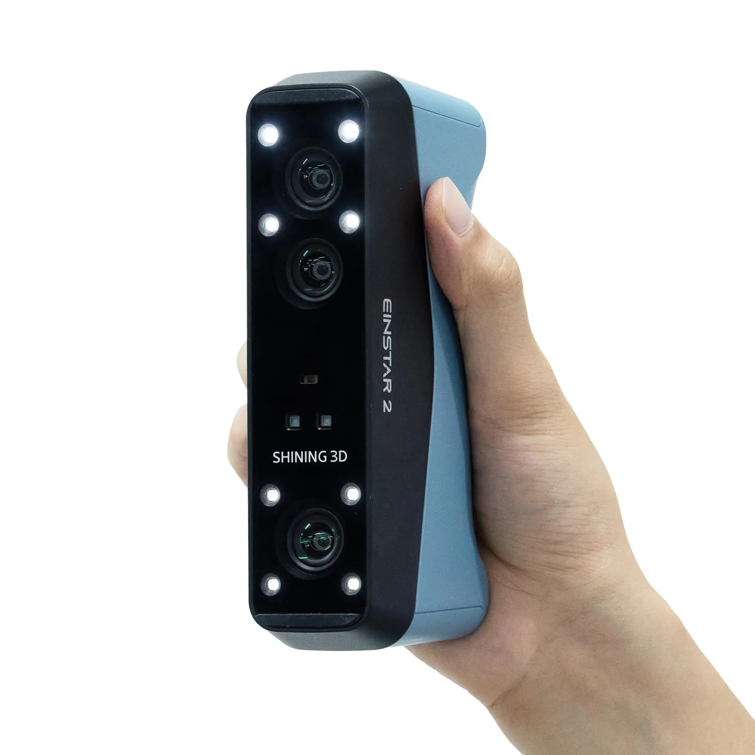 اسکنر سه بعدی بی سیم EINSTAR 2، دارای 17 خط لیزر آبی موازی و نور مادون قرمز VCSEL، پشتیبانی از اسکن سه بعدی اجسام کوچک تا بزرگ، سرعت اسکن بالا تا 90 فریم بر ثانیه