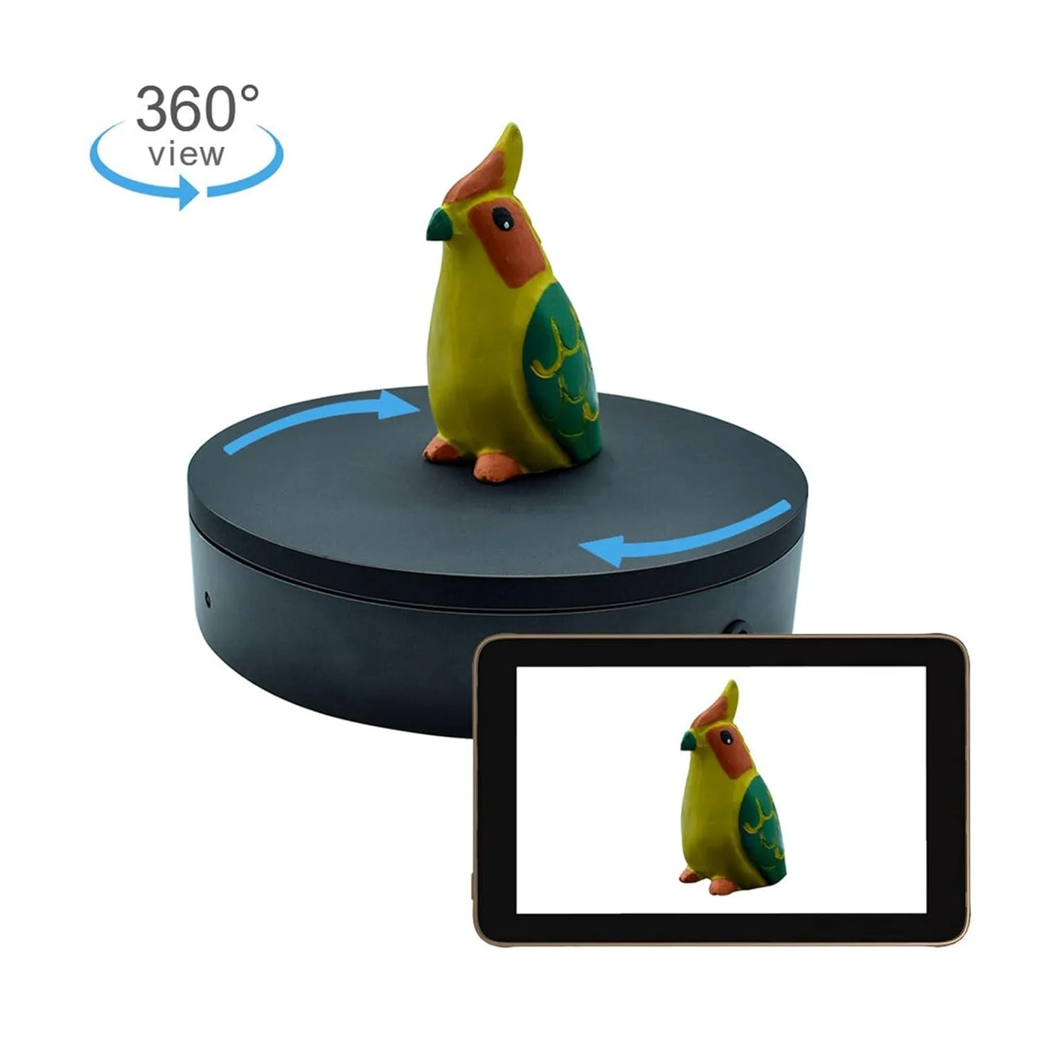 اسکنر سه بعدی، صفحه گردان چرخان الکتریکی 360 درجه با ظرفیت 5 کیلوگرم برای نمایش اشیاء اسکن سه بعدی - مشکی برای اشیاء کوچک