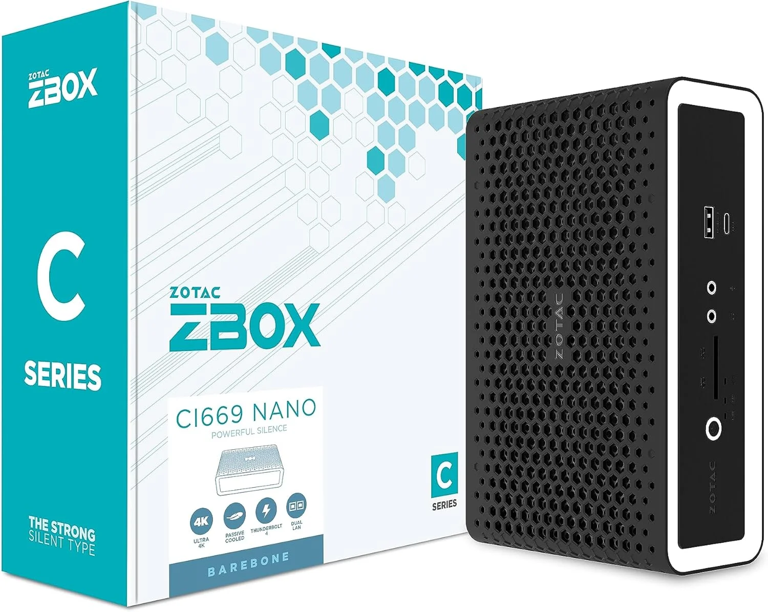 کامپیوتر کوچک ZOTAC Zbox Ci669 Nano با ابعاد 1.8 لیتر - مشکی، سفید با پردازنده Intel Soc I7-1355U 1.7 گیگاهرتز