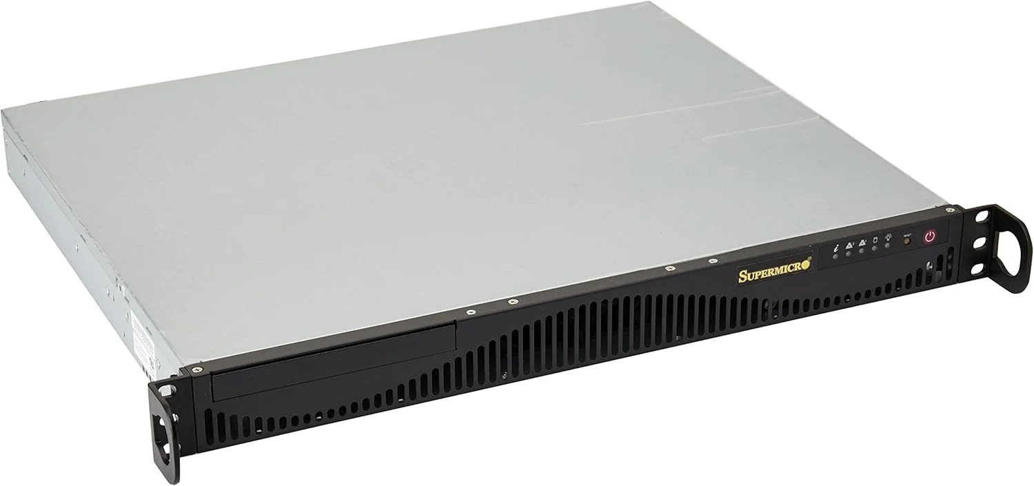 سیستم Barebone سرور رکمونت 1U سوپرمیکرو SuperServer LGA1150 350W، مشکی مدل SYS-5018D-MF