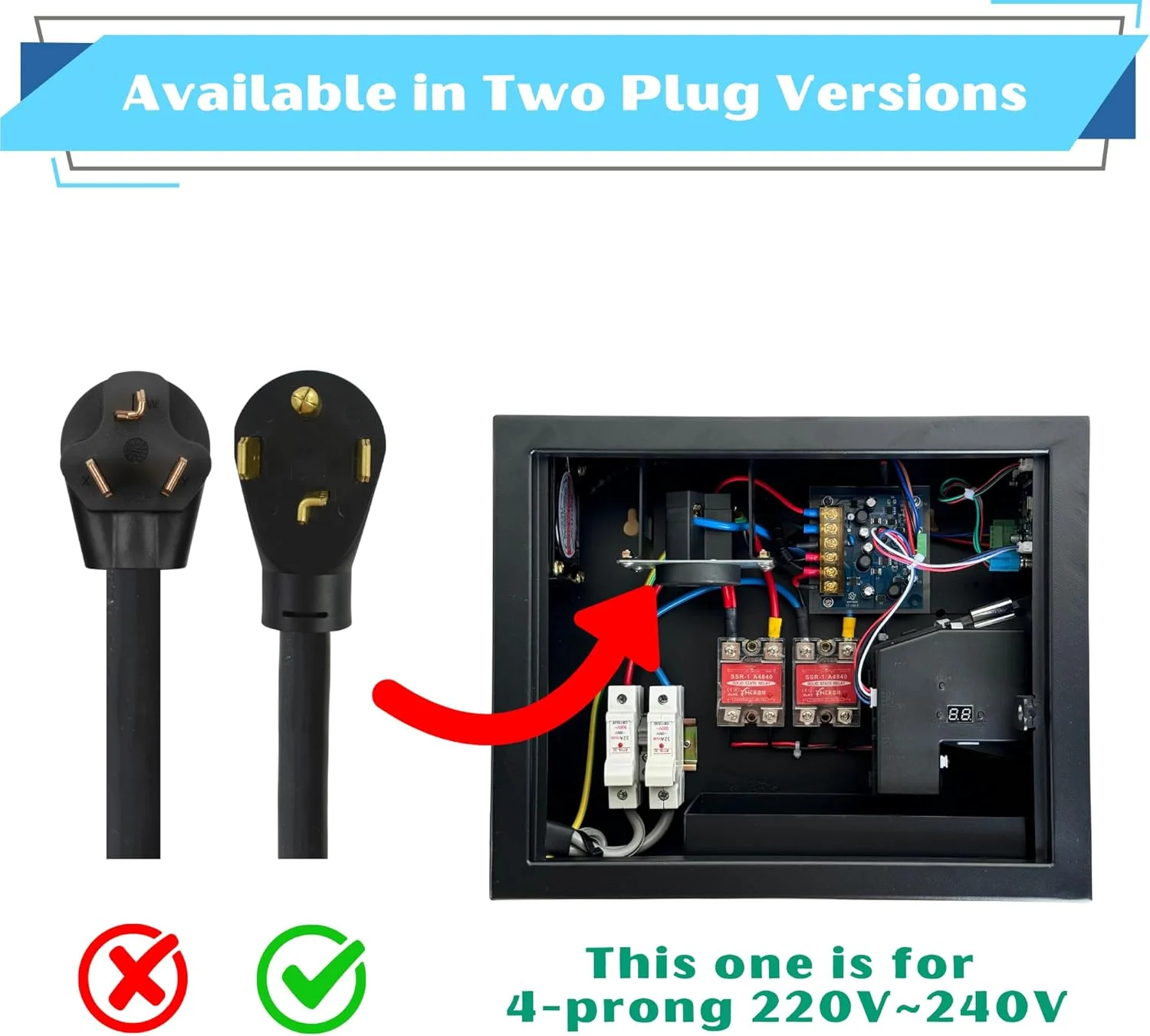 جعبه کنترل برق تایمری Sintron ST-005 220V LCD با قابلیت پرداخت سکه ای و موبایلی از طریق Apple Pay و Paypal به همراه پریز NEMA 14-30R چهار شاخه مناسب برای دستگاه های فروش اتوماتیک، صندلی ماساژ، واکس زن کفش، ماشین لباسشویی و خشک کن