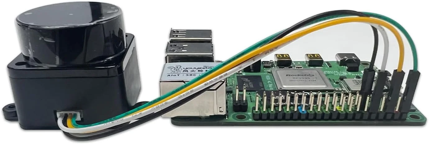 کیت سنسور فاصله لیدار دو بعدی 360 درجه WayPonDEV FHL-LD19، نرخ اسکن 10 هرتز و ماژول اسکنر لیدار با فاصله 12 متر برای آموزش هوشمند مانع/ربات/سازنده در محیط داخلی/خارجی