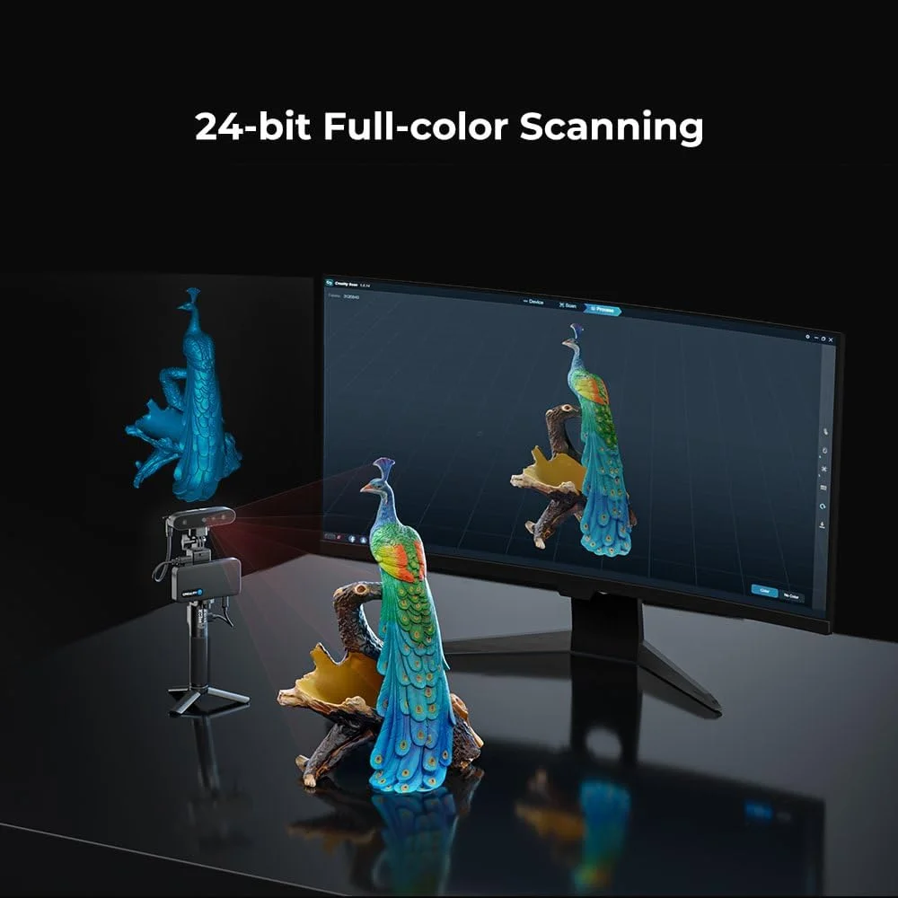 اسکنر سه بعدی رسمی Creality CR-Scan Ferret Pro برای پرینت سه بعدی و مدل سازی، اسکن سریع با دقت 0.1 میلی متر، تراشه ASIC، اسکن تمام رنگی، اسکنر دستی قابل حمل برای iOS Mac Win 10 11 Android
