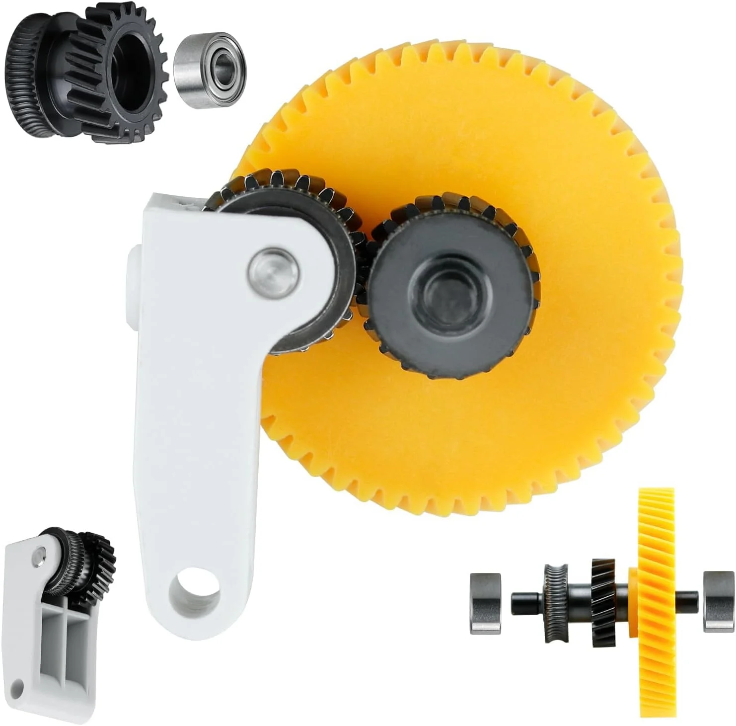 کیت اکسترودر تمام فلزی P1S - دنده مارپیچ و درایو مستقیم فولاد سخت شده با دسته تزریق سیلیکونی برای پرینترهای سه بعدی Bambu Lab X1/X1C/P1/P1P