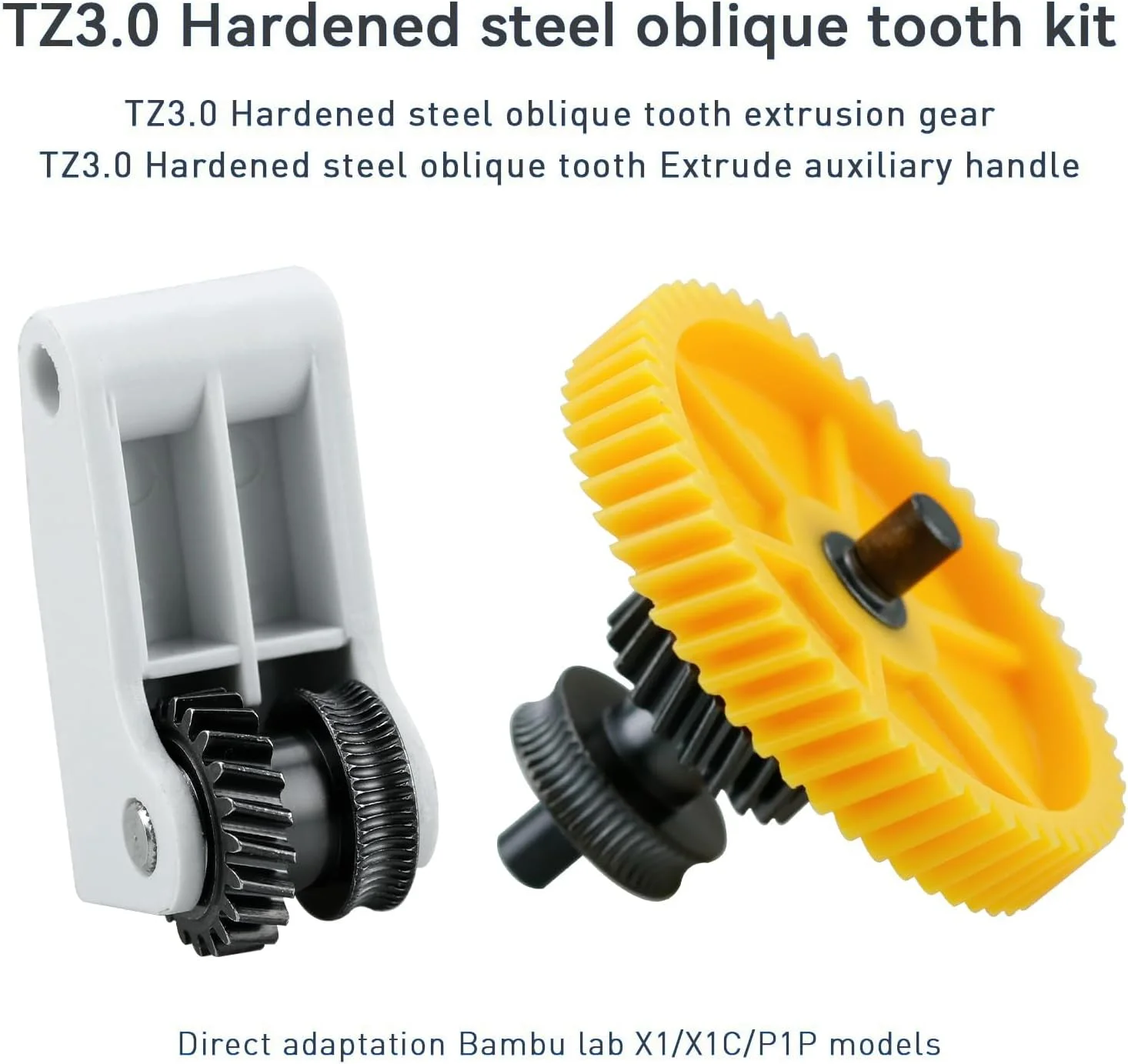 کیت اکسترودر تمام فلزی P1S - دنده مارپیچ و درایو مستقیم فولاد سخت شده با دسته تزریق سیلیکونی برای پرینترهای سه بعدی Bambu Lab X1/X1C/P1/P1P
