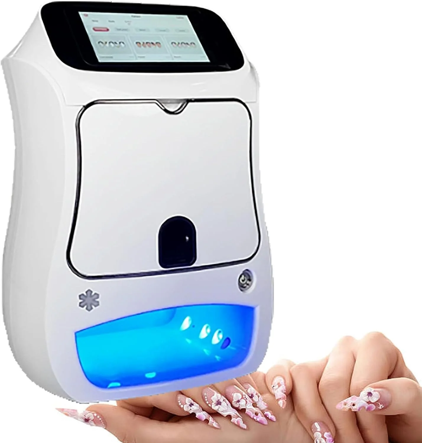 دستگاه چاپ ناخن سه بعدی - دستگاه چاپ دیجیتال ناخن موبایل با بدنه فلزی، بیش از 3000 طرح برای طراحی ناخن خیره کننده، انتقال آسان و ربات طراحی خلاقانه ناخن