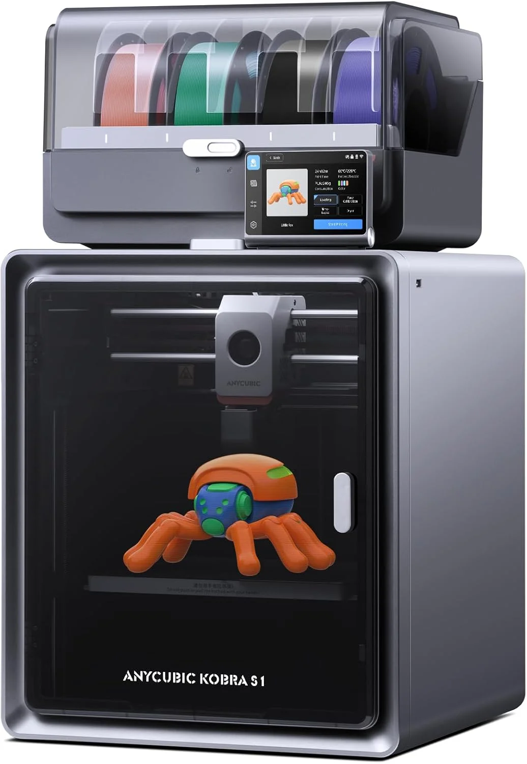 بسته ۴ کیلوگرمی PLA ابریشمی کریسمس ANYCUBIC + پرینتر سه بعدی چند رنگ Anycubic، بسته Kobra S1، جعبه هدیه، فیلامنت پرینتر سه بعدی