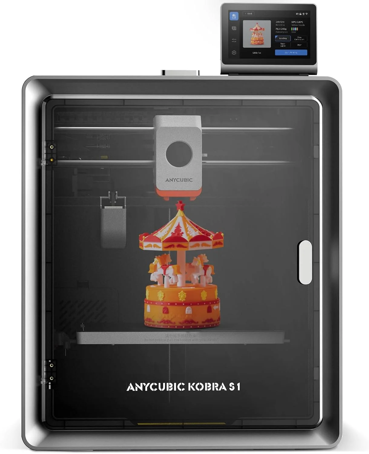 (Bundle Anycubic Kobra S1 Combo) Anycubic 3D Printer Support Multi Color Printing Max 600mm/s High Speed Printing High Precision, 9.8"x9.8"x9.8"