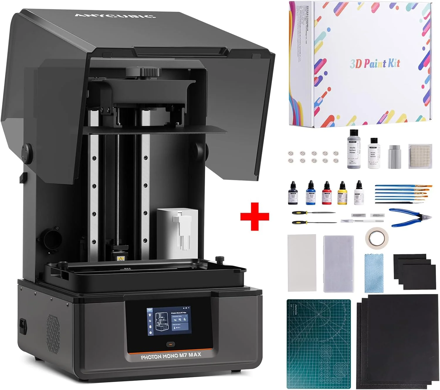 آنی کیوبیک فوتون مونو M7 MAX و مجموعه رنگ آمیزی مدل های سه بعدی چند منظوره، بسته های پرینتر سه بعدی رزینی