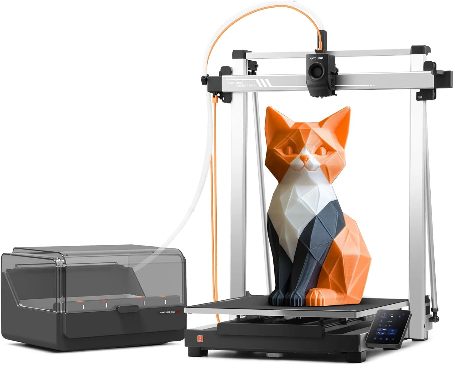 Bundle Anycubic Kobra 3 Max Combo 3D Printer, Support Multi Color Printing 600mm/s High-Speed Printing, Large Build Volume 420x420x500mm, Auto Leveling & Smart Vibration Compensation PEI Plate