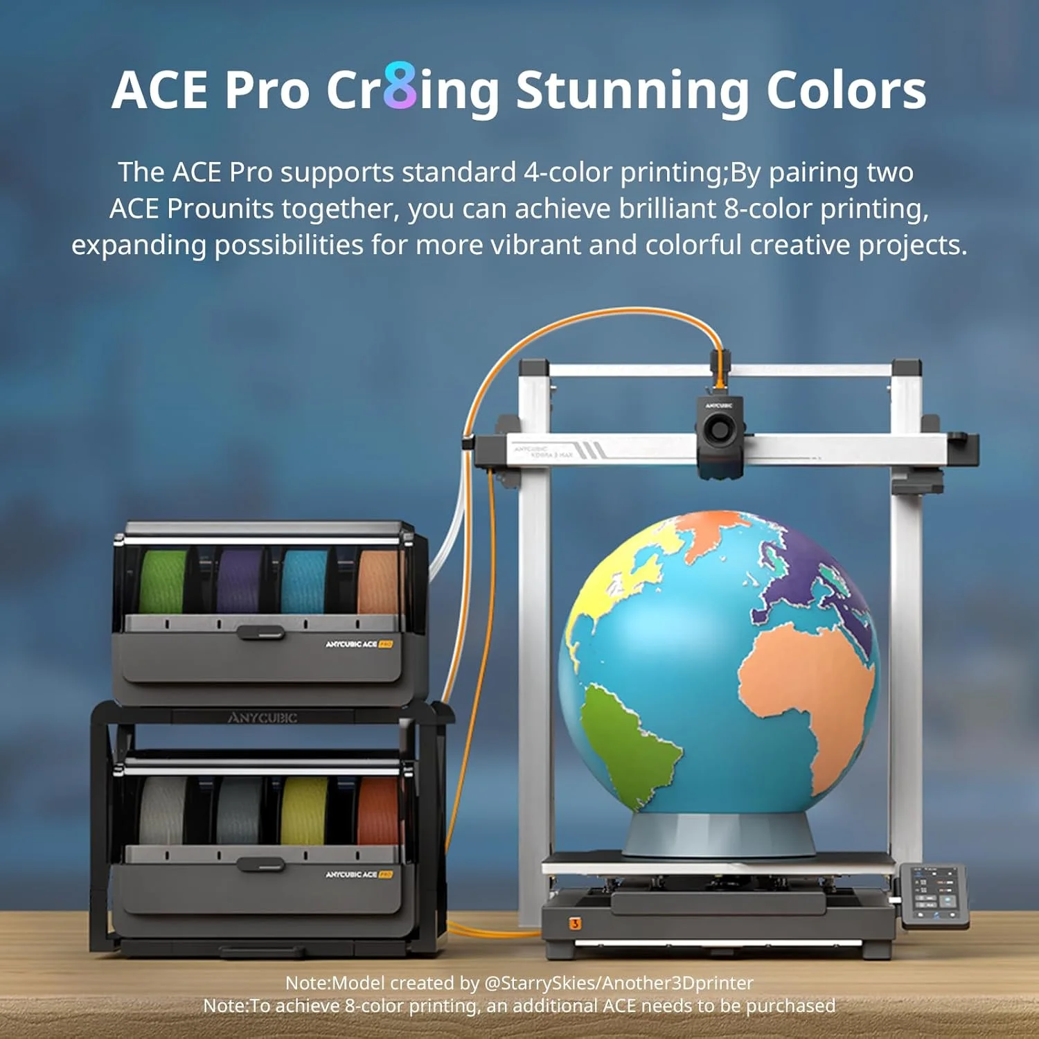 Bundle Anycubic Kobra 3 Max Combo 3D Printer, Support Multi Color Printing 600mm/s High-Speed Printing, Large Build Volume 420x420x500mm, Auto Leveling & Smart Vibration Compensation PEI Plate