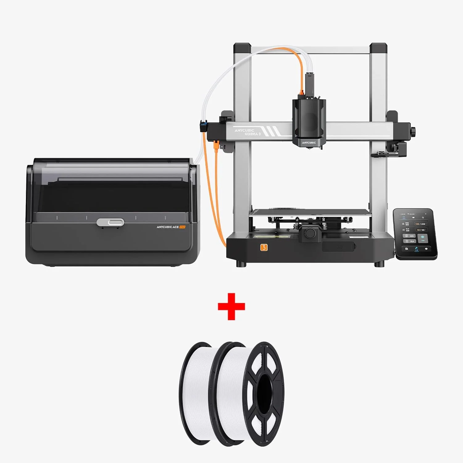 بسته فیلامنت (2 کیلوگرمی) Anycubic Kobra 3 V2 Combo پرینتر سه بعدی، چاپ چند رنگ هوشمند تا سرعت چاپ 600 میلی متر بر ثانیه