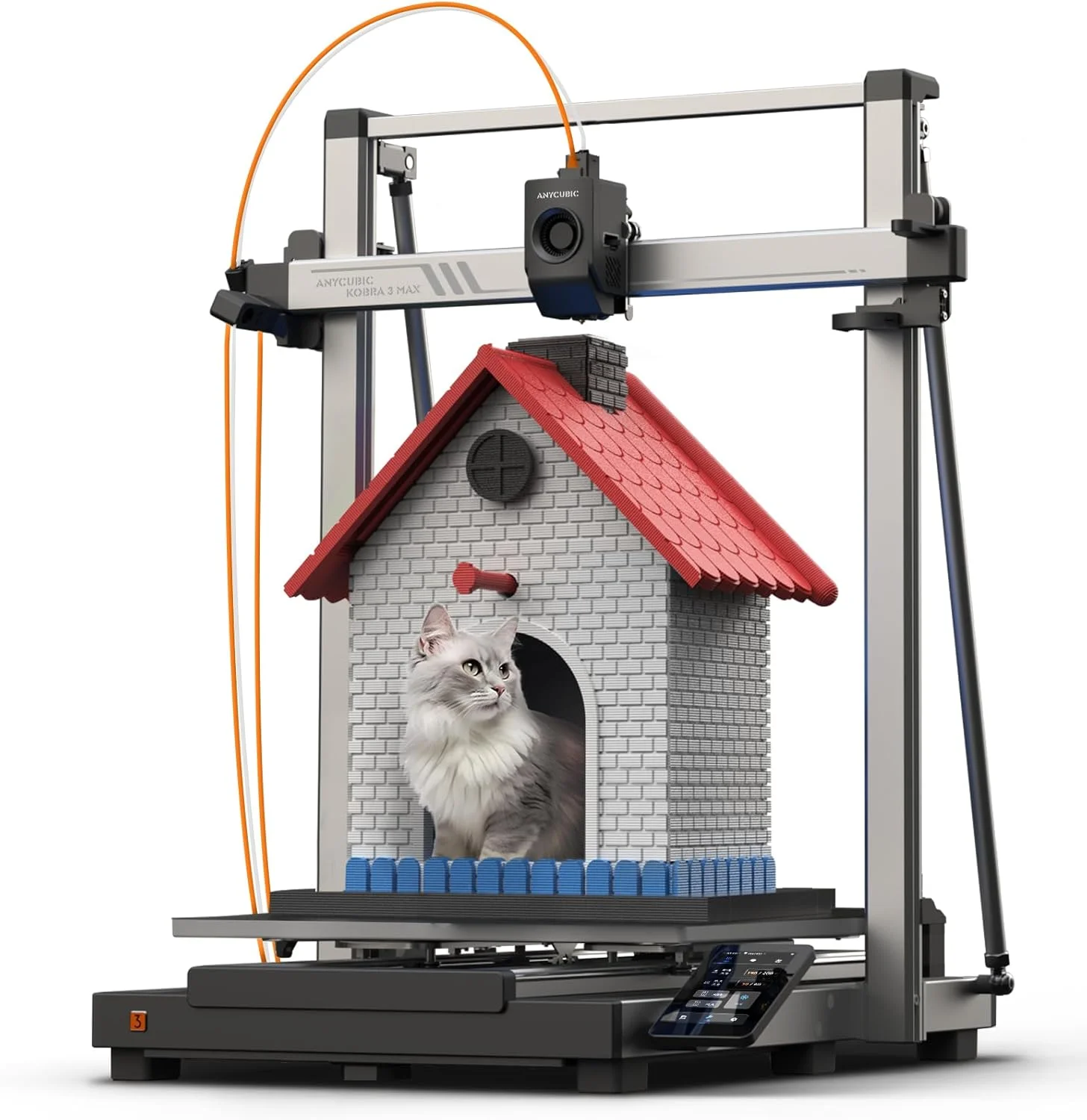 بسته فیلامنت Anycubic (4 کیلوگرم) پرینتر سه بعدی Anycubic Kobra 3 Max Combo، پشتیبانی از چاپ چند رنگ با سرعت بالا 600mm/s + فیلامنت پرینتر سه بعدی ANYCUBIC PLA، 2 بسته خاکستری و 2 بسته سفید