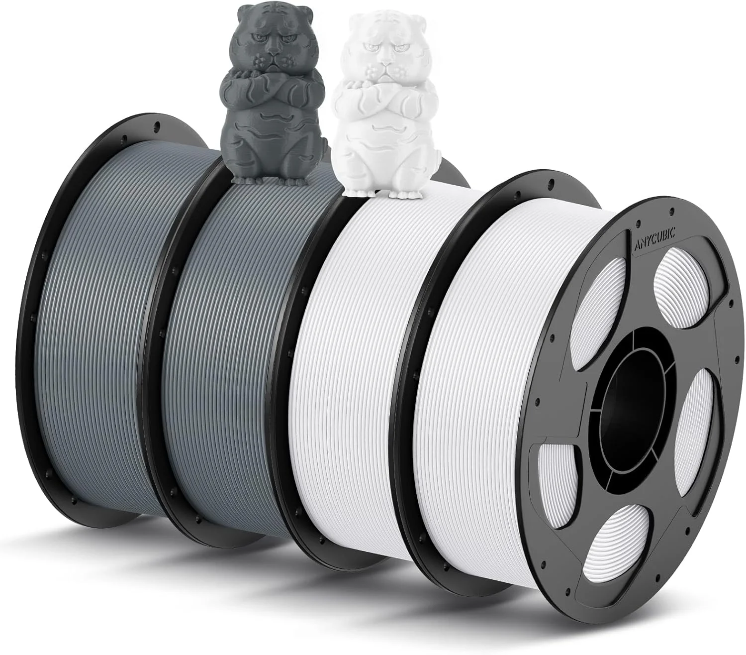 بسته فیلامنت Anycubic (4 کیلوگرم) پرینتر سه بعدی Anycubic Kobra 3 Max Combo، پشتیبانی از چاپ چند رنگ با سرعت بالا 600mm/s + فیلامنت پرینتر سه بعدی ANYCUBIC PLA، 2 بسته خاکستری و 2 بسته سفید