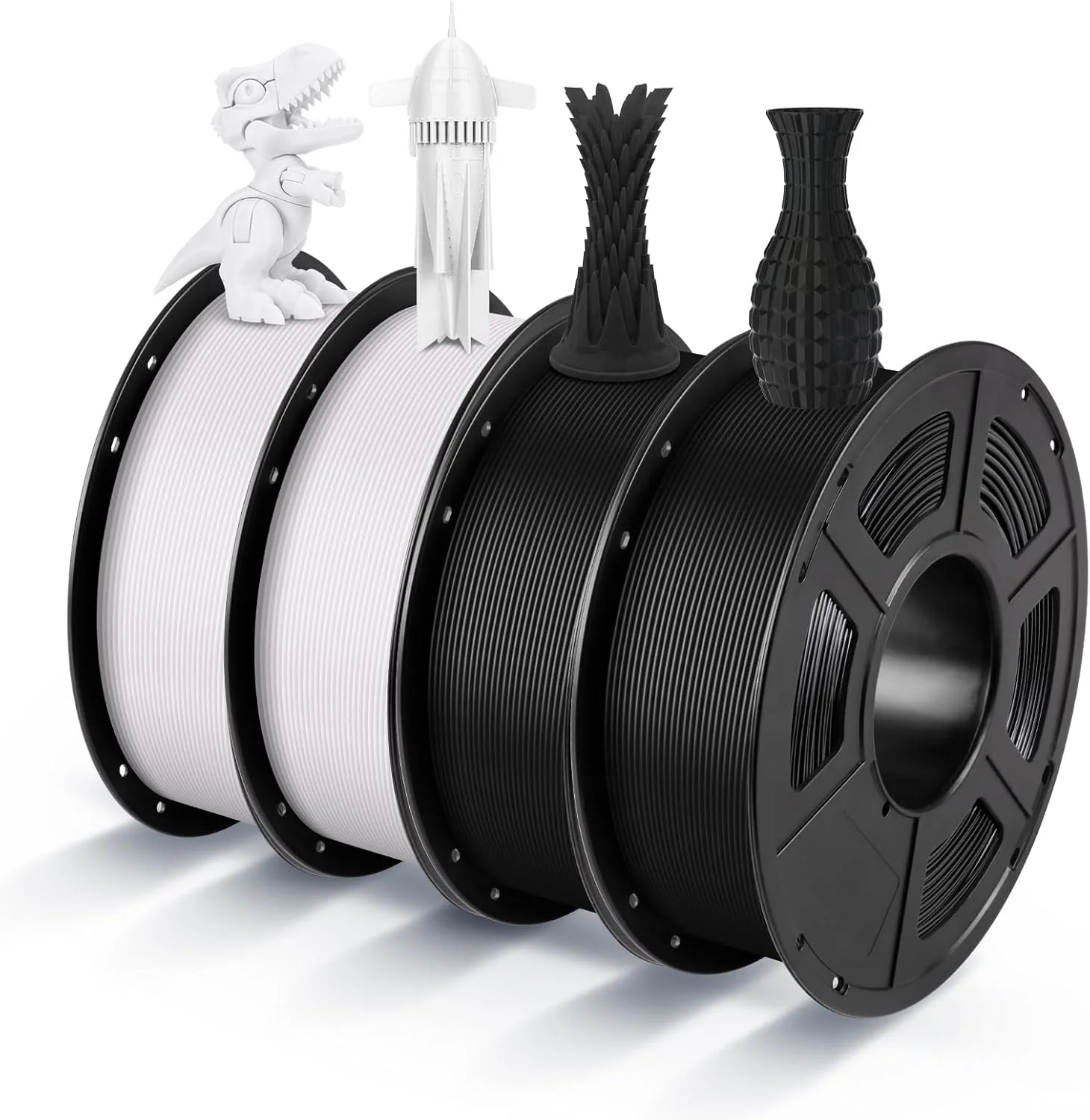 بسته فیلامنت Anycubic (4 کیلوگرم) - پرینتر سه بعدی Anycubic Kobra 3 Max Combo + فیلامنت پرینتر سه بعدی ANYCUBIC PLA، 2 بسته مشکی و 2 بسته سفید