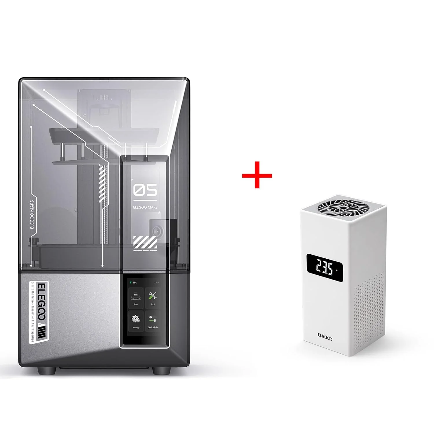 چاپگر سه بعدی رزینی ELEGOO Mars 5 Ultra و مینی هیتر هوشمند ELEGOO برای چاپگر سه بعدی رزینی