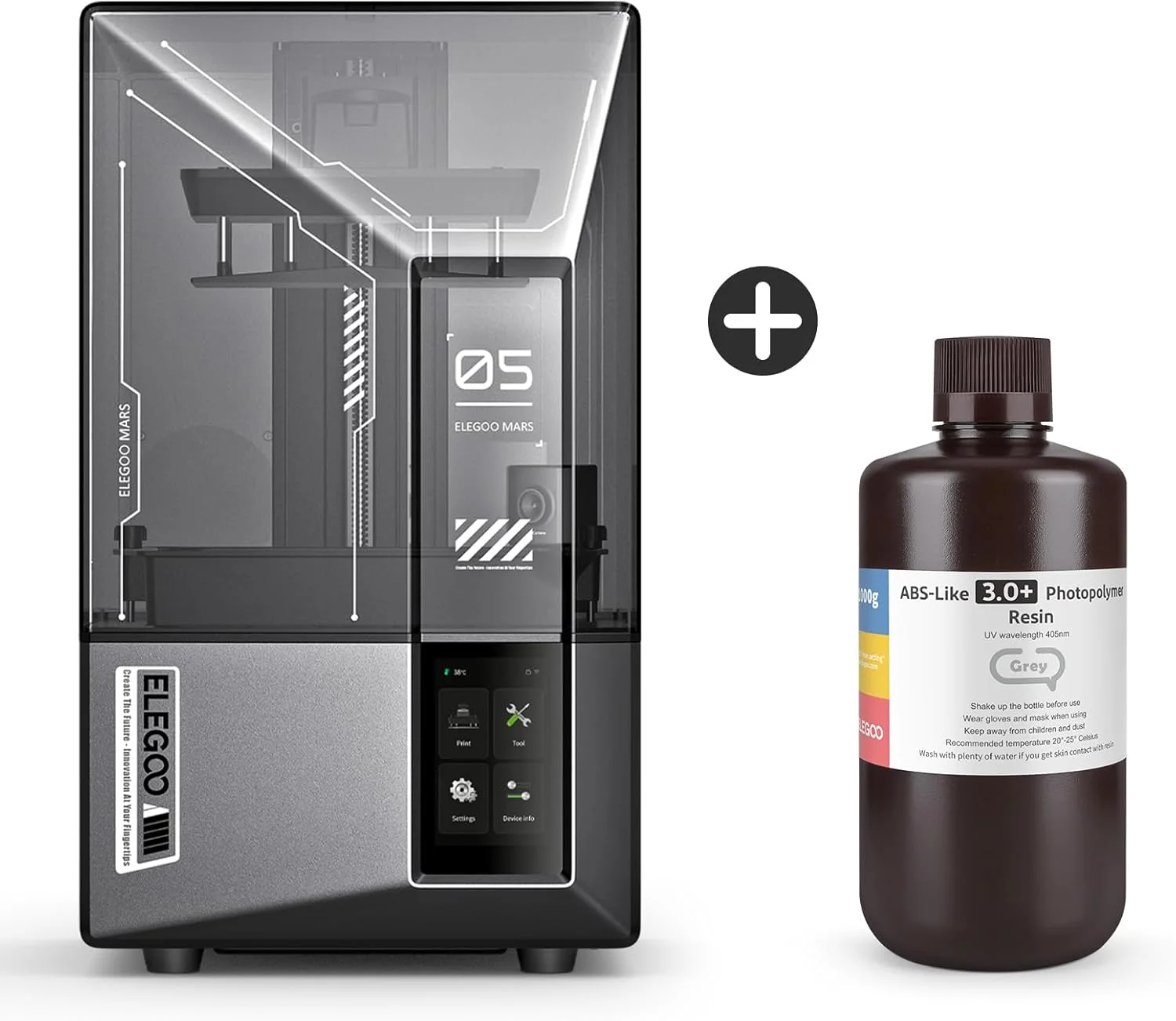پرینتر سه بعدی رزینی ELEGOO Mars 5 Ultra 9K MSLA و رزین ABS-Like 3.0 Plus ELEGOO