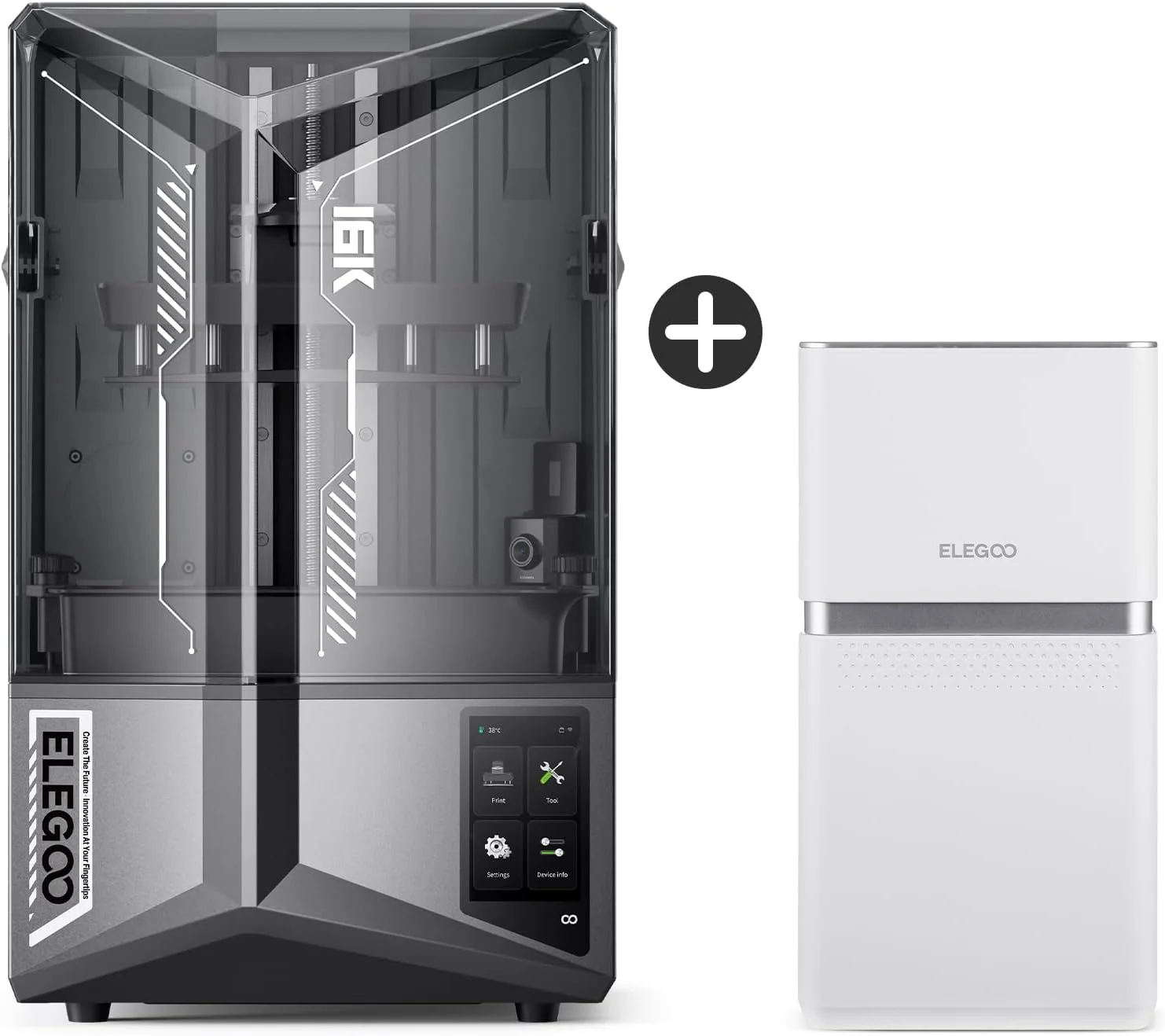 پرینتر سه بعدی رزینی ELEGOO Saturn 4 Ultra 16K و دستگاه تصفیه هوای ELEGOO Mars Mate