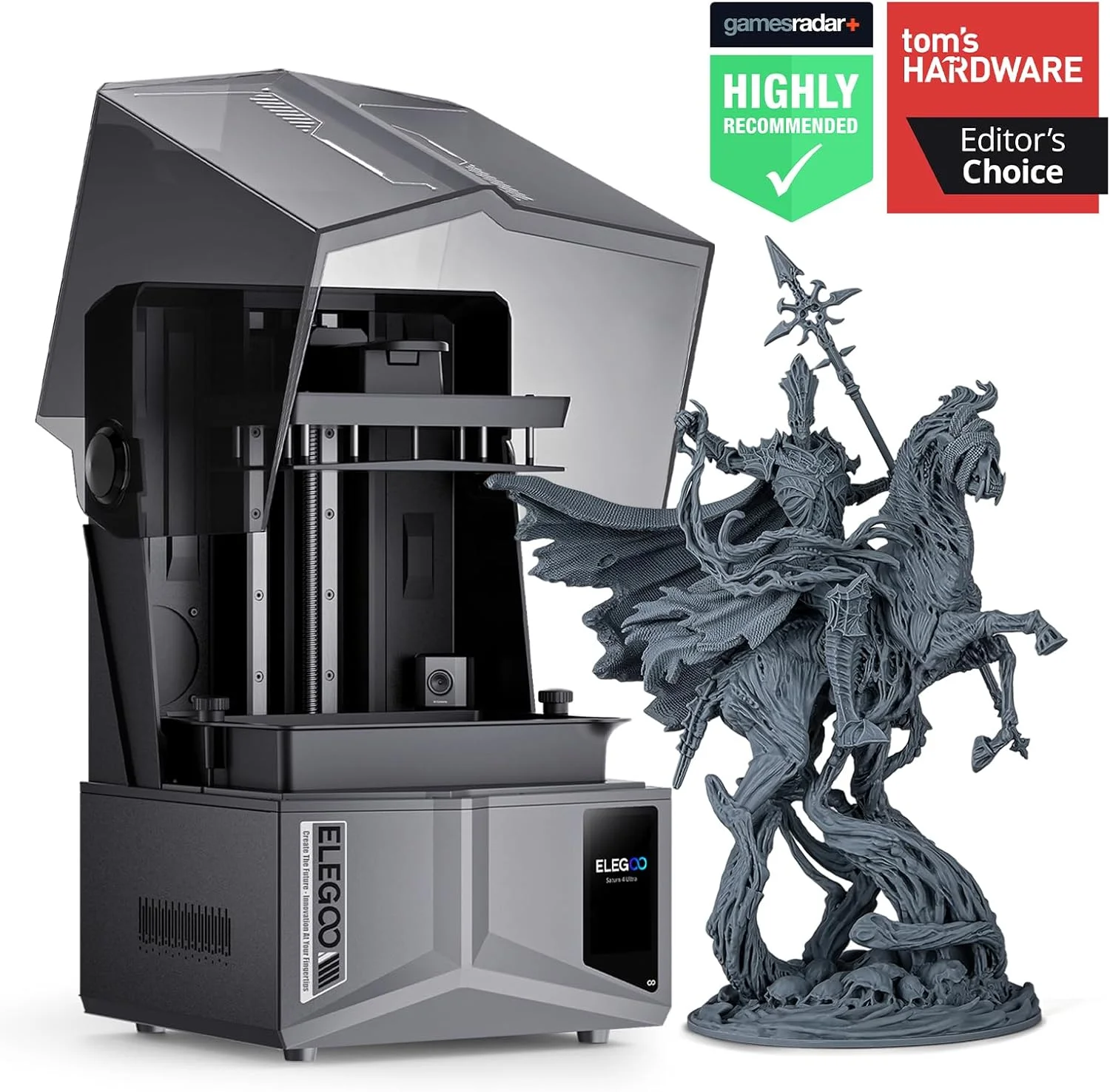 پرینتر سه بعدی رزینی ELEGOO Saturn 4 Ultra 12K MSLA و رزین مشکی سخت ELEGOO یک کیلوگرمی