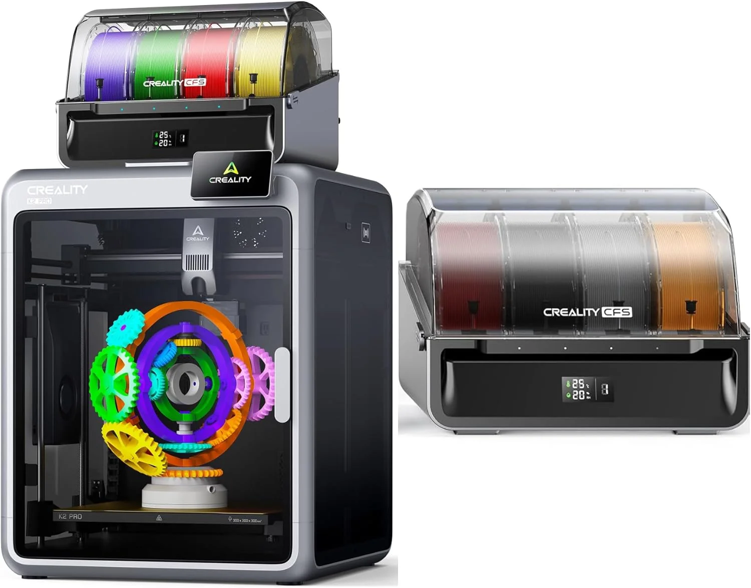 پرینتر سه بعدی Creality K2 Pro Combo (A)، چاپ با سرعت بالای حداکثر 600 میلی‌متر بر ثانیه، همراه با Creality CFS