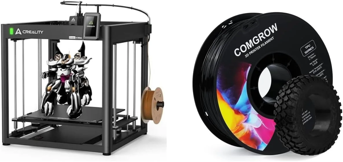 چاپگر سه بعدی Creality Ender 5 Max، با حداکثر سرعت چاپ 700 میلی متر بر ثانیه، تراز خودکار، اکسترودر دمای بالای 300 درجه سانتیگراد، ریل خطی دقیق، محور دوگانه Z، بدنه قوی و فیلامنت چاپگر سه بعدی TPU