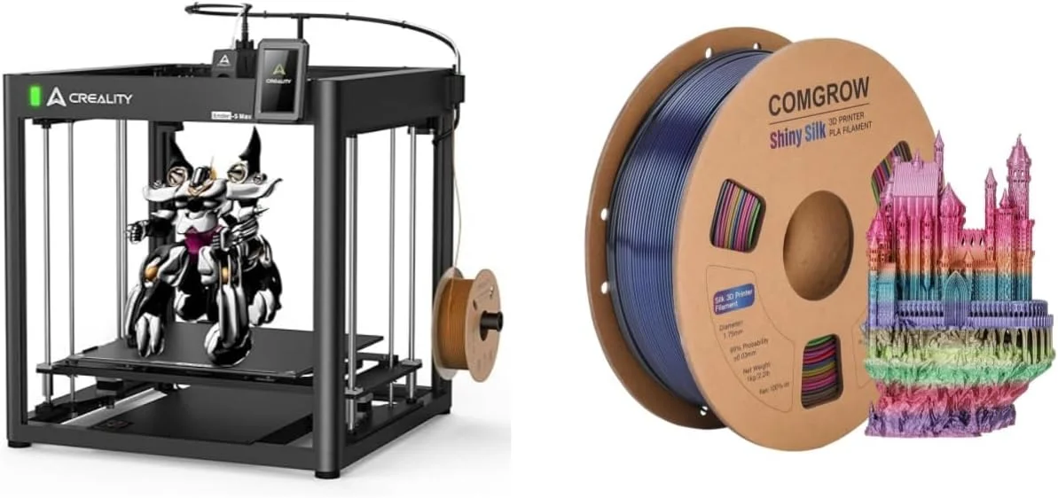 چاپگر سه بعدی کرالیتی Ender 5 Max، با حداکثر سرعت چاپ 700 میلی‌متر بر ثانیه، تراز خودکار، اکسترودر دمای بالای 300 درجه سانتیگراد، ریل خطی دقیق، محور دوگانه Z و بدنه قوی به همراه فیلامنت ابریشمی