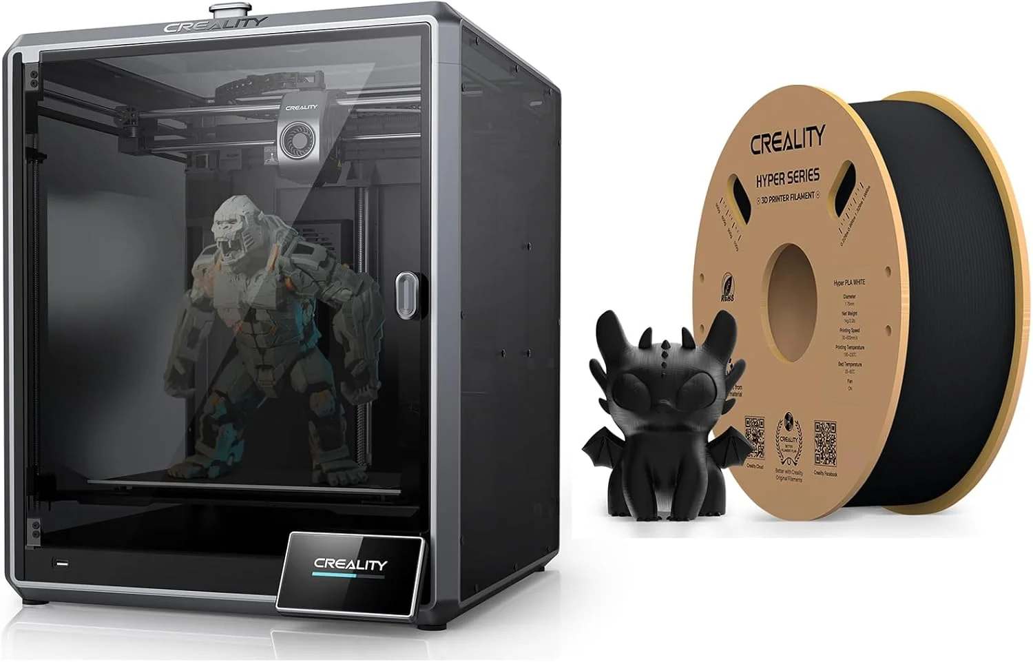 پرینتر سه بعدی Creality K1 MAX به همراه فیلامنت PLA مشکی Creality Hyper