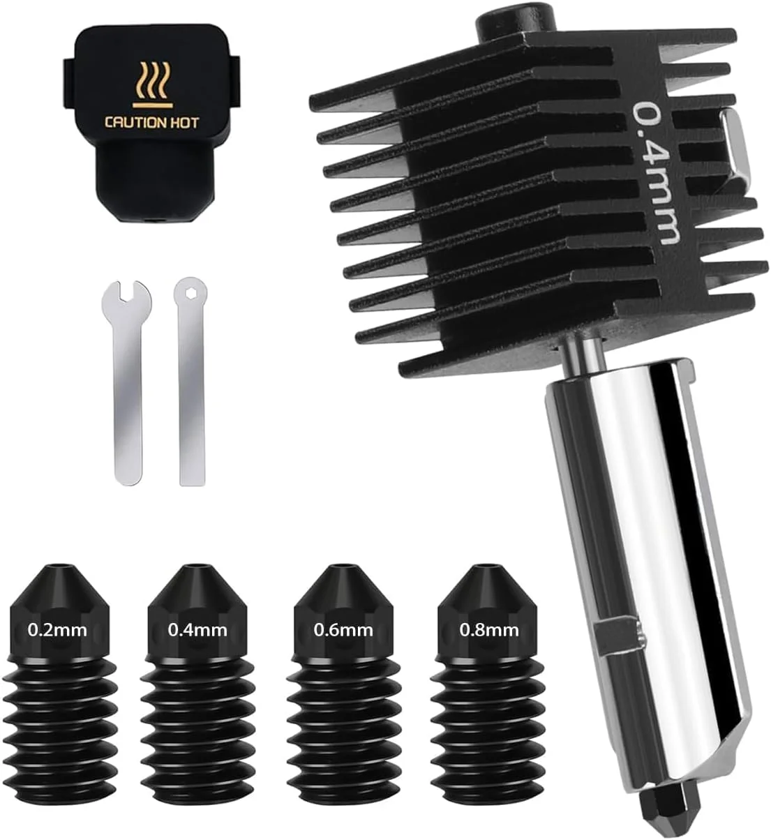 نازل A1 Mini/A1 برای پرینتر سه بعدی Bambu Lab، جایگزین های هات اند فولادی سخت شده با دمای بالا و جوراب سیلیکونی برای لوازم جانبی پرینتر سه بعدی Bambulab A1/A1 Mini (0.2/0.4/0.6/0.8mm)