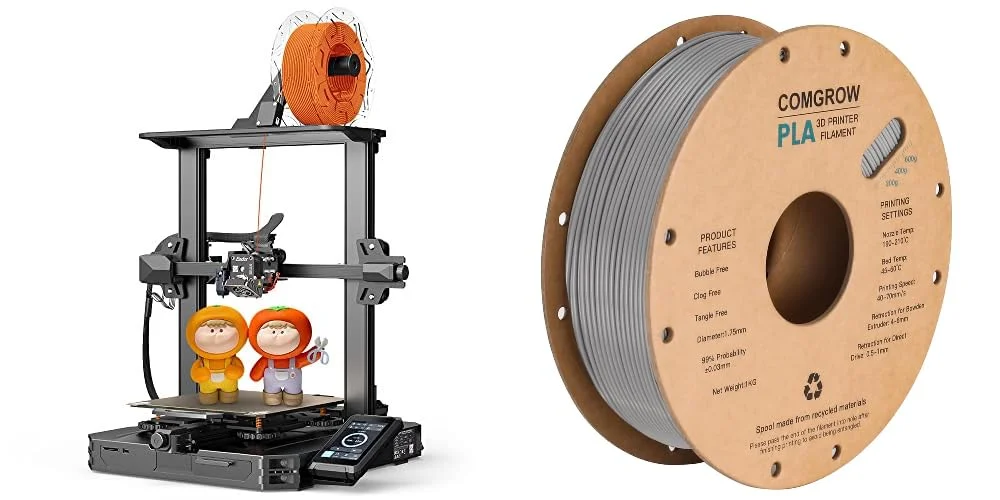 نسخه جدید 2024 پرینتر سه بعدی کرالیتی Ender 3 S1 Pro و فیلامنت خاکستری PLA