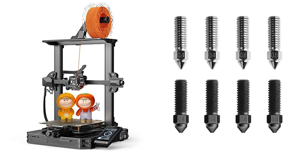 پرینتر سه بعدی Creality Ender 3 S1 Pro نسخه جدید 2024 به همراه کیت نازل Comgrow K1 با اندازه های 0.4mm، 0.6mm و 0.8mm