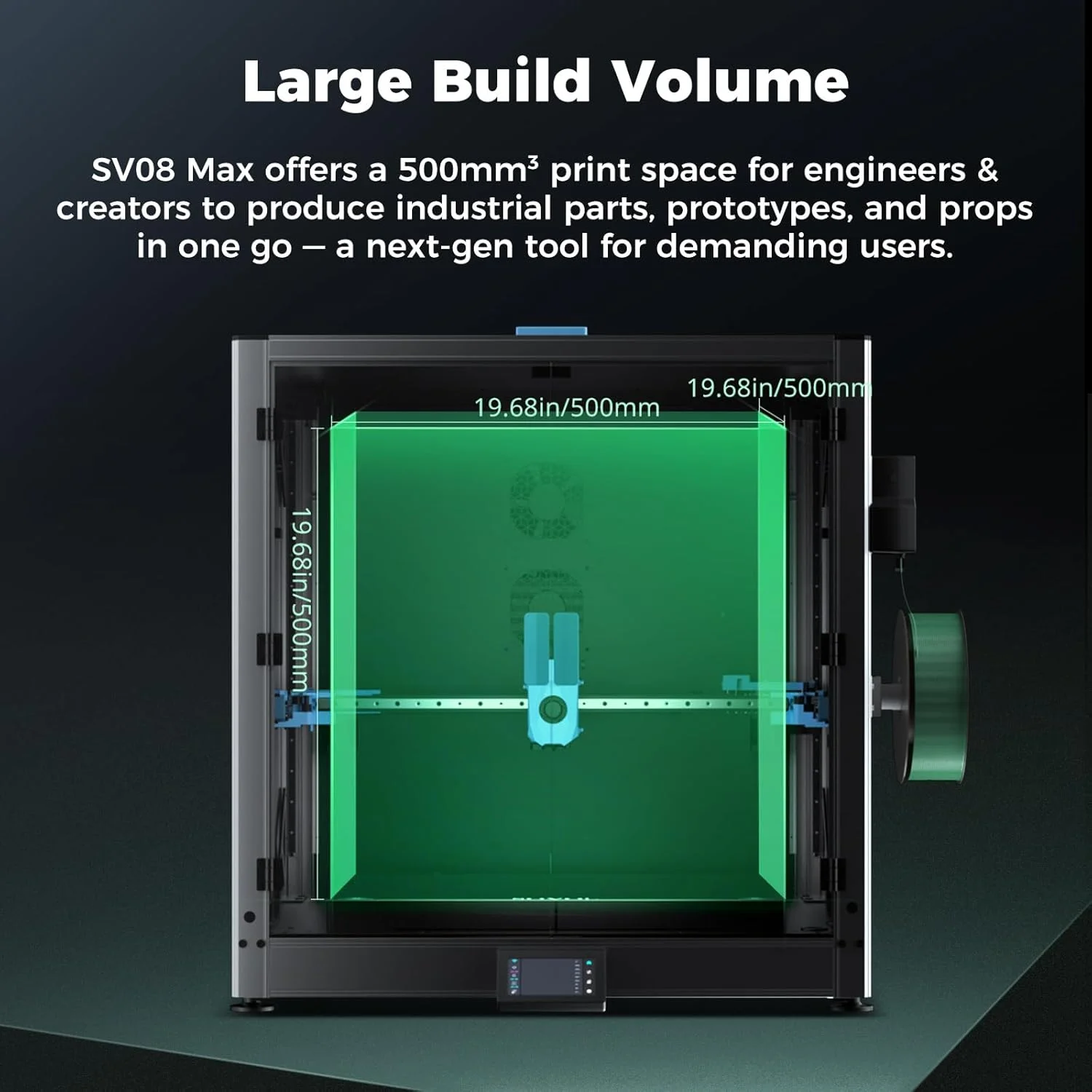 پرینتر سه بعدی CoreXY Sovol SV08 MAX، پرینترهای سه بعدی متن باز Voron 2.4 با سرعت بالای 700 میلی‌متر بر ثانیه، با حسگر جریان گردابی، ریل‌های خطی کامل XYZ و دوربین، حجم ساخت بزرگتر 500x500x500 میلی‌متر