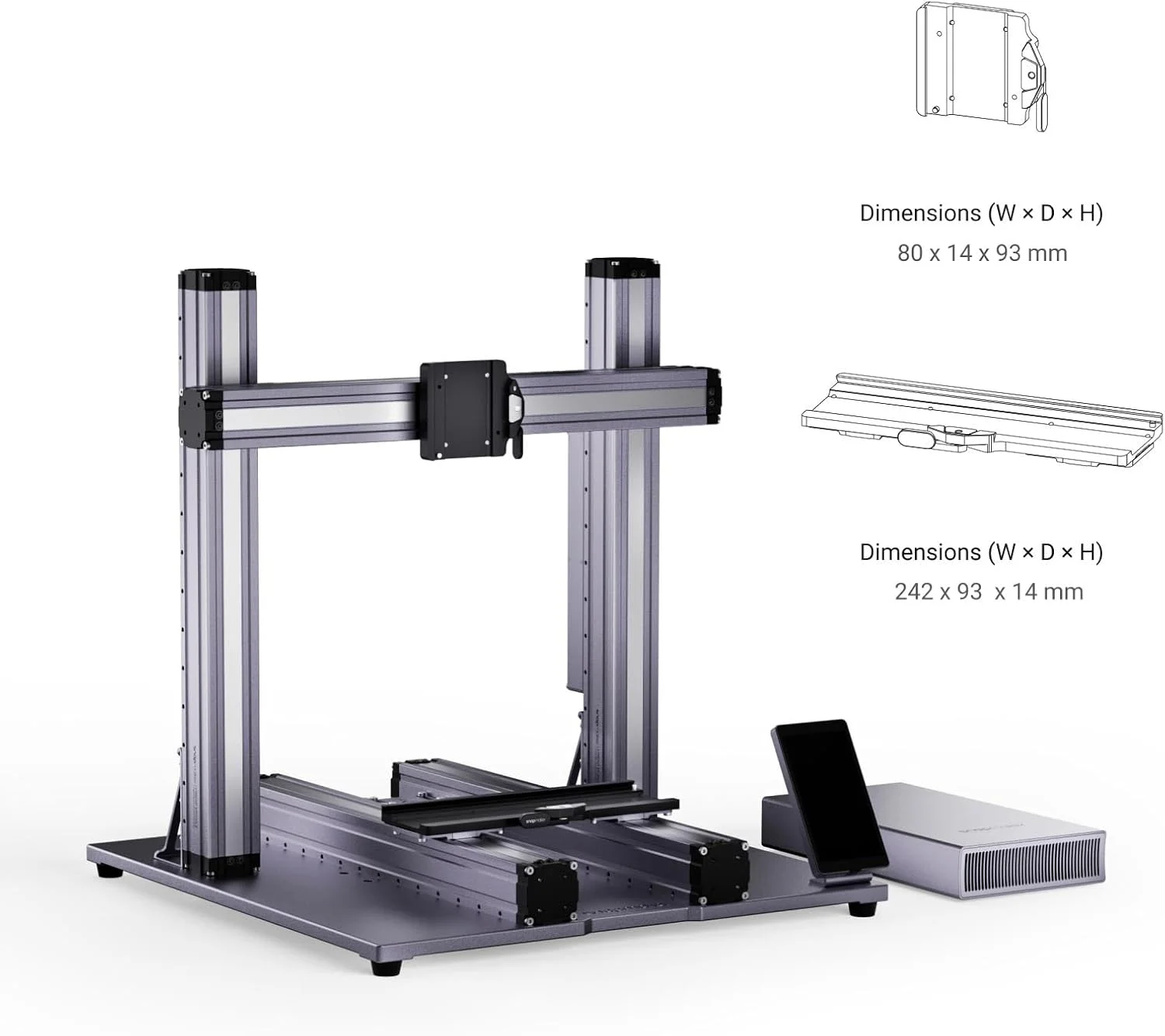 کیت تعویض سریع Snapmaker 2.0 برای تغییر یک دقیقه‌ای بین پرینت سه بعدی/حکاکی لیزری/حکاکی CNC (A350T/A350/F350)