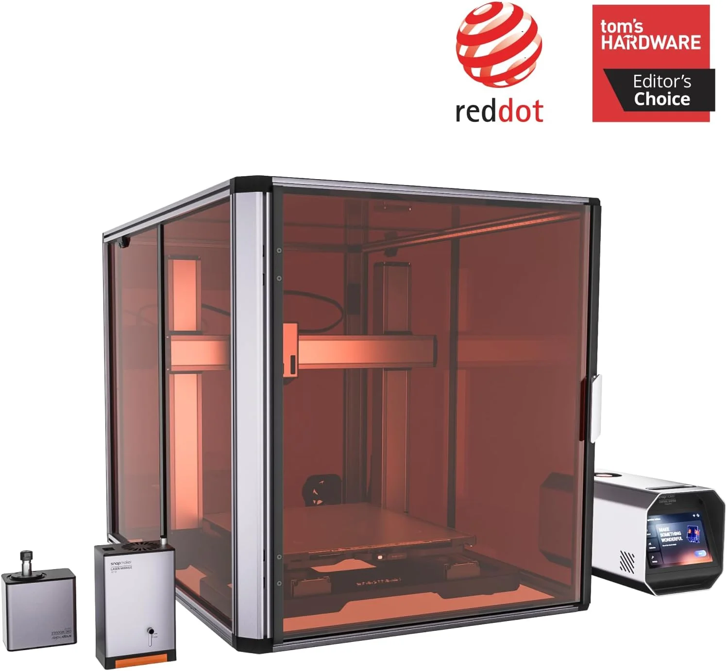 چاپگر سه بعدی 3 در 1 Snapmaker Artisan Premium، چاپ دوگانه، با حکاکی لیزری 40 واتی و حکاکی CNC 200 واتی، اندازه چاپ بزرگ 400x400x400 میلی‌متر با صفحه لمسی 7 اینچی، ریل‌های خطی صنعتی