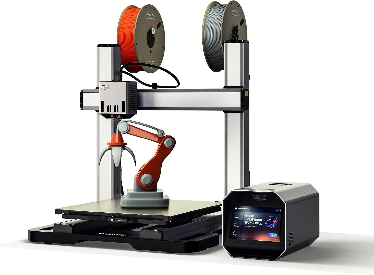 چاپگر سه بعدی 3 در 1 Snapmaker Artisan، چاپ دوگانه، با حکاکی لیزری 10 واتی و حکاکی CNC 200 واتی، اندازه چاپ بزرگ 15.75"x15.75"x15.75" با صفحه لمسی 7 اینچی، ریل های خطی درجه صنعتی