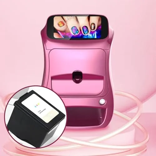 دستگاه چاپگر هوشمند ناخن سه بعدی - چاپگر خودکار چند منظوره طراحی ناخن با پشتیبانی از WiFi/USB/DIY برای استفاده در منزل و استودیو ناخن - شامل کارتریج جوهر