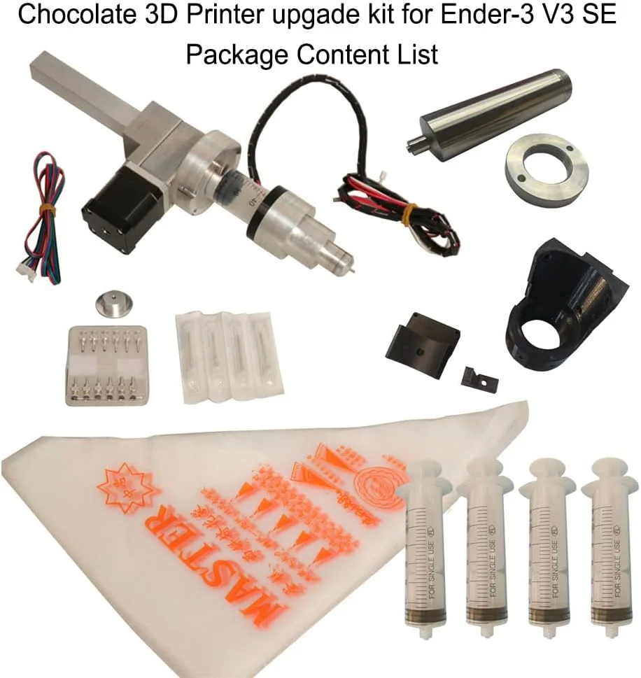 کیت ارتقاء پرینتر سه بعدی شکلات برای Ender-3 V3 SE، شامل موتورها، اکسترودرها، نازل ها، لوازم جانبی